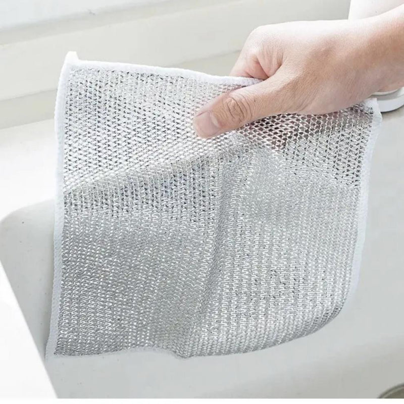 Cleaning Cloth Grid Oil-free Rag Kitchen Stove Dish Washing Pot Cleaning Cloth