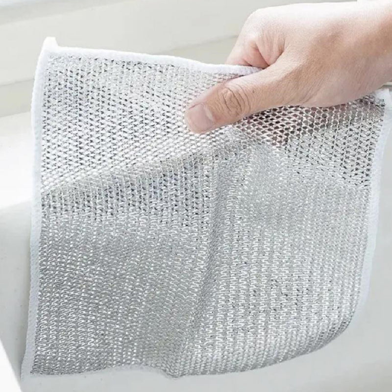 Cleaning Cloth Grid Oil-free Rag Kitchen Stove Dish Washing Pot Cleaning Cloth