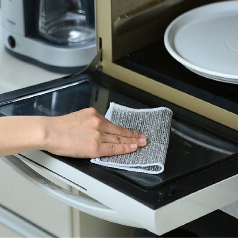 Cleaning Cloth Grid Oil-free Rag Kitchen Stove Dish Washing Pot Cleaning Cloth